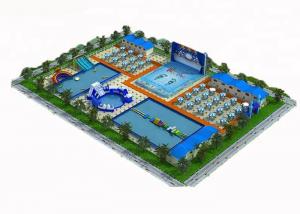 China Big Inflatable Water Park For Adults / Blow Up Water Slide With Pool wholesale