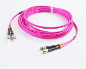 China OM4 Duplex MM Fiber Patch Cords Rosy SC/FC/LC/ST 50/125 Optic Fiber Patch Cables on sale