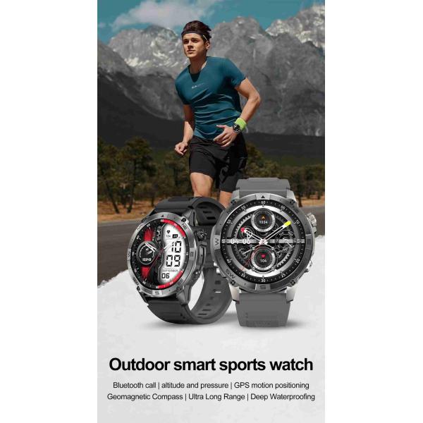 HK08 Android Sport Smart Watch 1.43inch Amoled Outdoor GPS and Altitude Waterproof