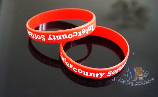 Quality Personalized Red Custom Plastic Bracelets PVC Bracelet 2D Design OEM Available for sale