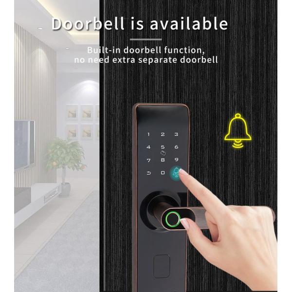 Wi-Fi Fingerprint Smart Lock with Reversible Handle Keyless Entry digital Lock IC Card Anti-peep Code Handle Door Lock
