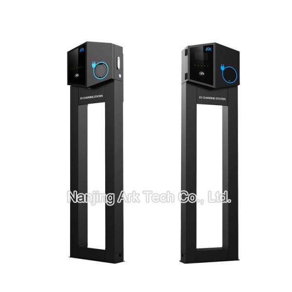 IP55 32A Commercial Electric Charging Stations , Pole Stand Smart Electric Car Charger