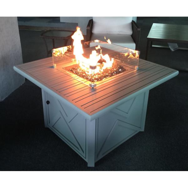 Outdoor 38 Inch Square Aluminum Natural gas Fire Pit Table 40000BTU