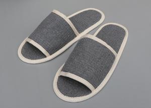 China Biodegradable Sugarcane Sole Hotel Room Slippers Cotton Velour wholesale