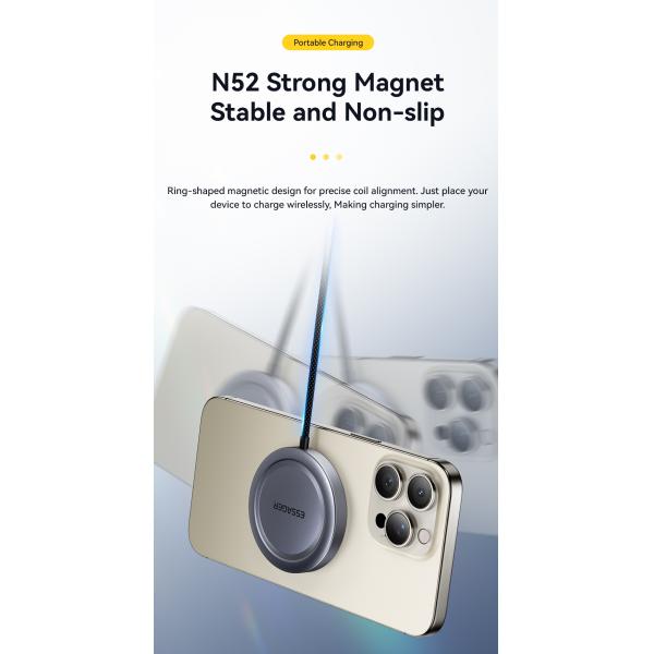 ESSAGER ES-WC11 QI2 Fast Charging Wireless Charger 5W 7.5W 10W 15W