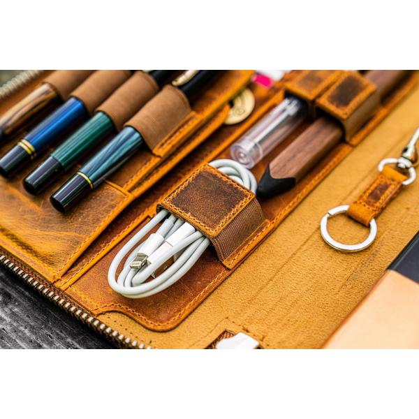 Toiletry Bag, Factory Supply A5 Zipper Bag First Layer Cowhide Crazy Horse Series Folder Manager Folder Large Capacity Business Bag