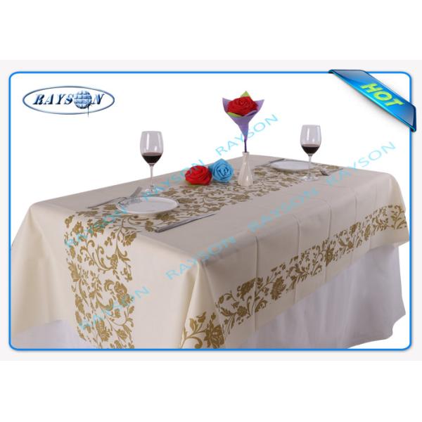 Printed tnt Environmental Spunbond Non Woven Tablecloths For Hotel