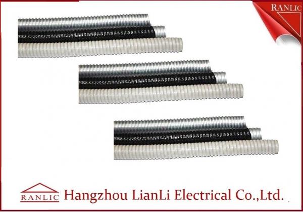 Quality Grey / Black Galvanized Steel Flexible Electrical Conduit with PVC Coated for sale