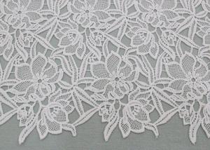 China Water Soluble Embroidered Polyester Lace Fabric With Floral Lace For Dress Designer wholesale