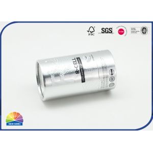 Logo Embossing Silver Card Paper Tube Packaging For Snack