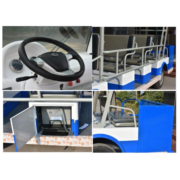 Mini Bus 72V 7.5KW Electric Shuttle Bus 14 Passengers Open Top City Sightseeing Bus