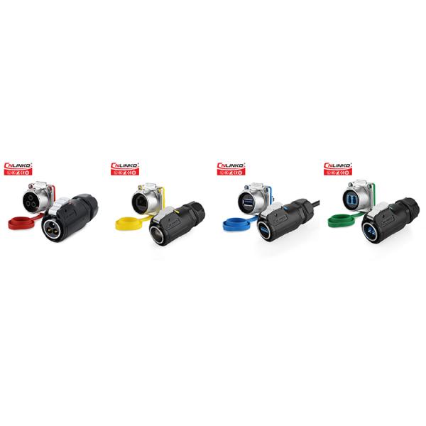 Cnlinko Connector M20 High Current Battery Connector 3 Pin Plastic and Metal IP68 Waterproof LED Connector