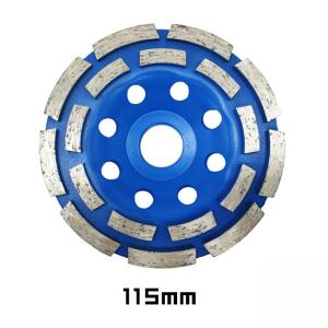 China Granite Concrete Blue 115mm Double Row Cup Grinding Wheel 4.5 Inch on sale