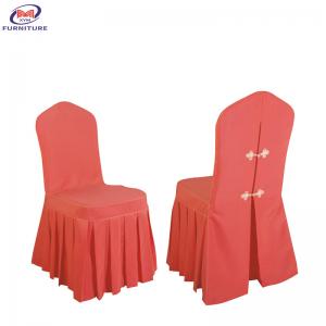 China Non Fluffy Red Pleated Skirt Chair Covers And Sashes Stain Resistant Customized wholesale