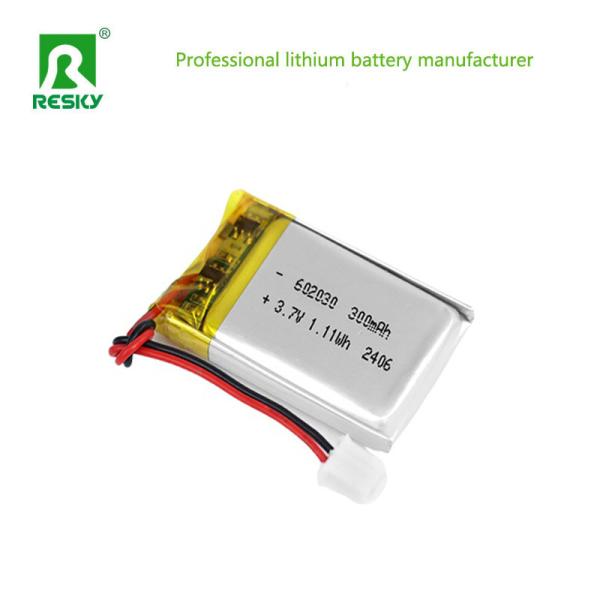Rechargeable Li-Polymer LP602030 3.7v 300mAh 1.11wh Battery Cell For Smart Wearables