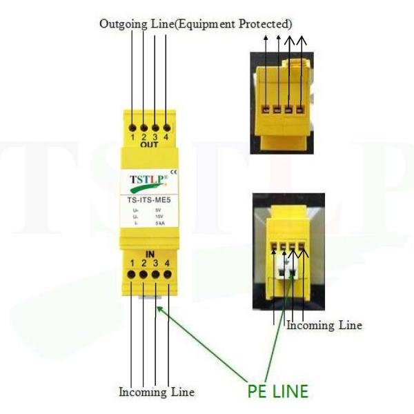 TTY / V11 / RS232 / RS485 / RS422 Surge Protection Device Fire Alarm Surge Protection