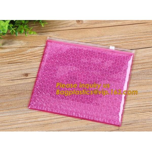 Promotional inner package shipping slider bubble bag,Plastic clear bubble bag with zip lock slider zipper bagease pack