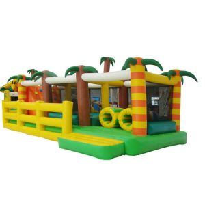 China Coconut Tree Inflatable Bouncy Obstacle Course , Outdoor Playground wholesale