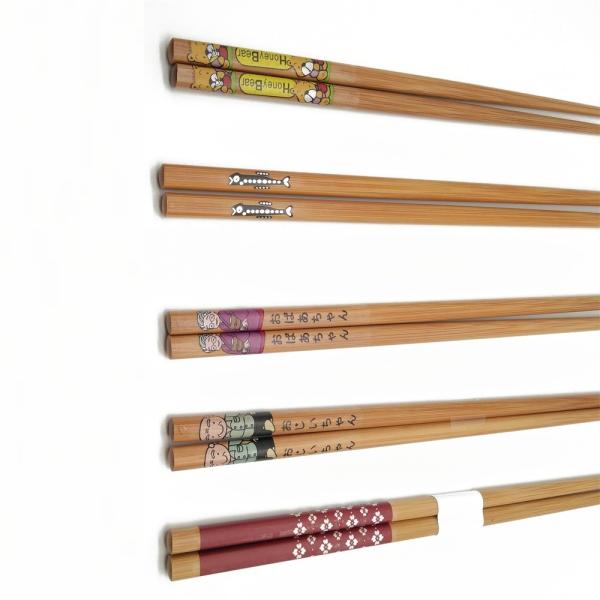 Hotel Carbonized Reusable Bamboo Chopsticks Chinese Custom Logo
