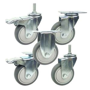 100mm 198lbs Capacity Soft Rubber Caster Wheels With Covers