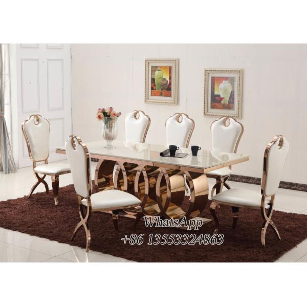 Rose Gold Dining Table and Chairs