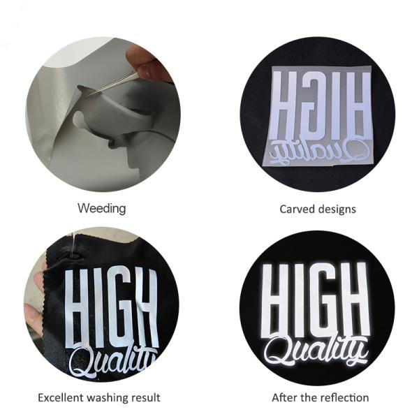 Factory Direct Supply Cheap PET Black Heat Transfer Film Reflective Vinyl Roll For T Shirts