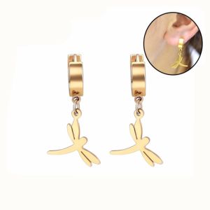 New simple dangle huggie earrings gold plated huggie hoop earrings
