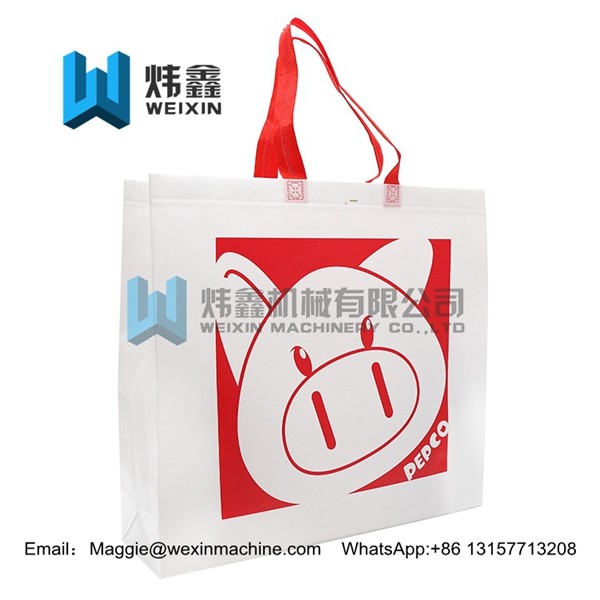 Red series 100gsm 2018 latest fashion pp non woven shopping bag with red handle