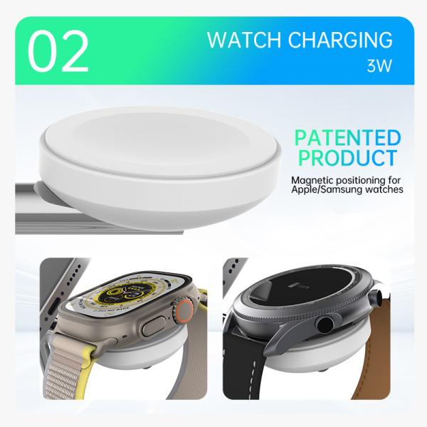 15W Qi 2 5 In 1 Magnetic Wireless Charger With LED Indicator For Apple Samsung Watches Earbuds And Qi Enabled Devices
