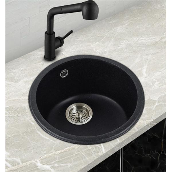 household round bowl under mount composite granite kitchen sink
