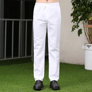China 100% Polyester High Waist Chef Work Pants With Pull String Zipper Fly wholesale