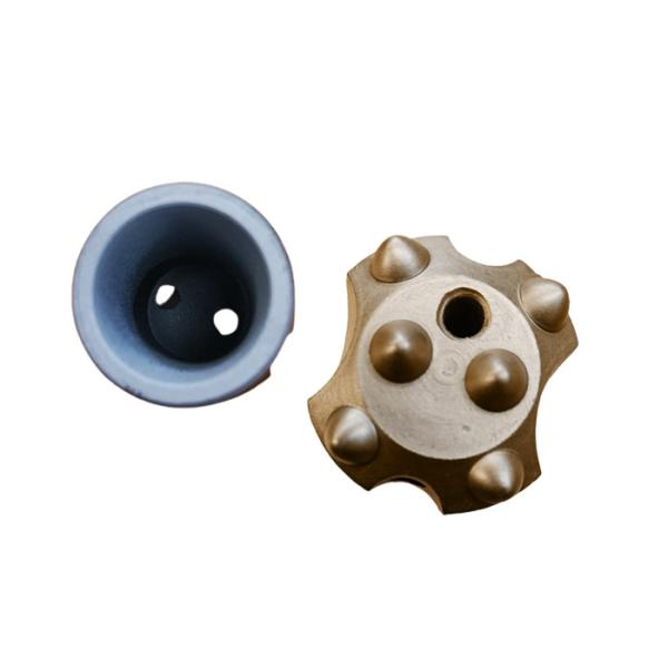 6 Buttons Short Skirt 11° Tapered Button Bit 32/34mm For Drilling Small Hole