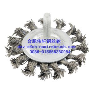China Knotted Wire Bevel Brush With Shaft wholesale
