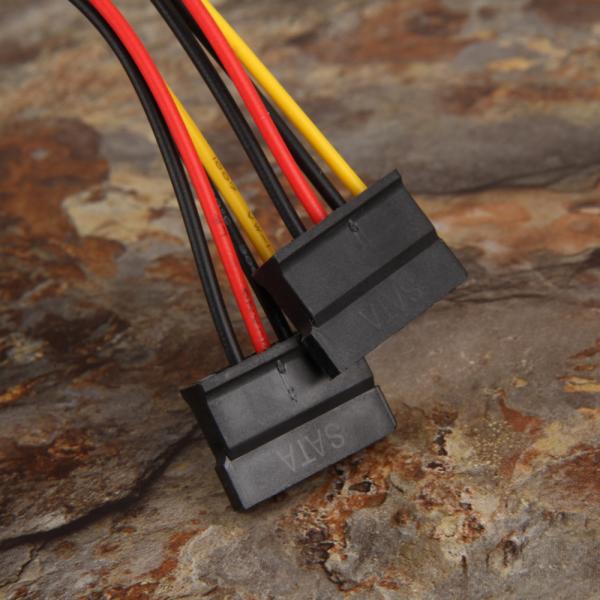 15.5cm 4 Pin Cable Wire Harness IDE Male To Dual SATA 15 Pin