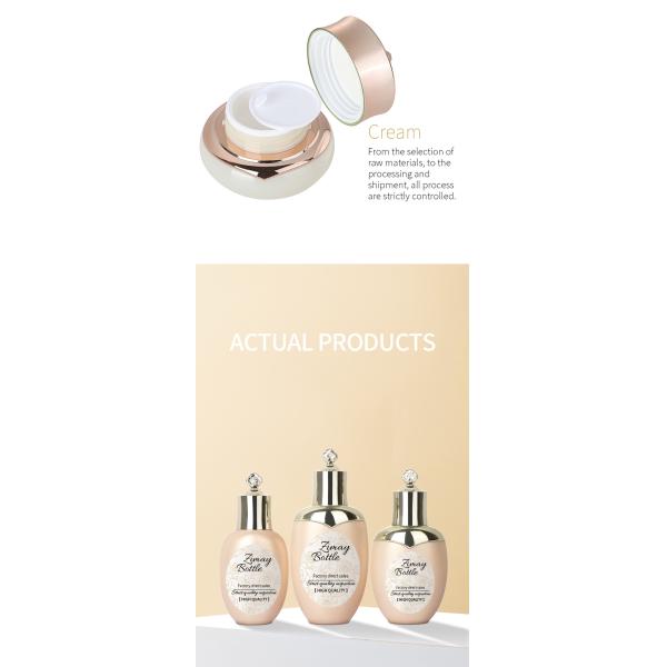 Luxury Gold Unique 50ml Face Cream Jar 100ml 120ml 150ml Toner Lotion Bottle Skincare Suit Packaging