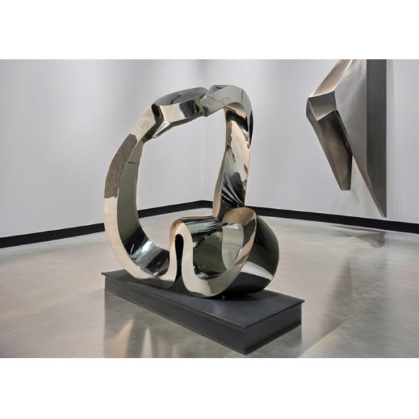 Mirror Abstract Stainless Steel Intertwined Rings Sculpture Modern Art Decor for Home & Office