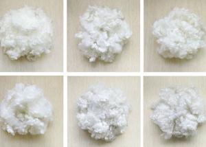 China White Polyester Hollowfibre , Siliconized Polyester Fibre Friction Resistant wholesale