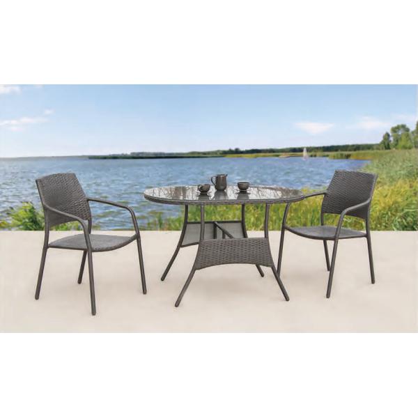 B570mm D600mm Chair Bistro Table And Chairs Set Power Coated Aluminum