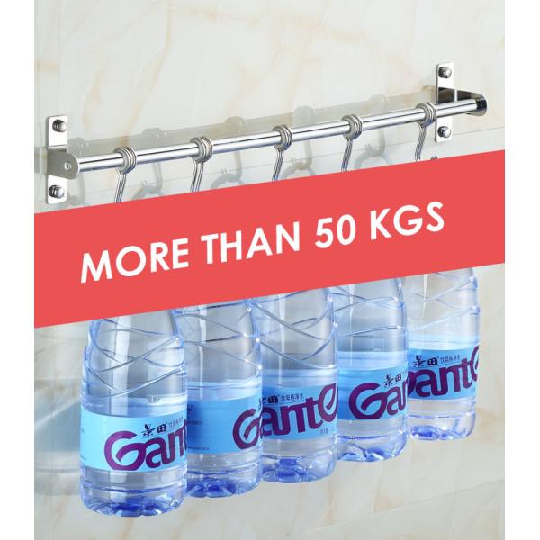 Stainless Steel 304 Wall Mounted Kitchen Shelf , Kitchen Sliding Hooks Multipurpose