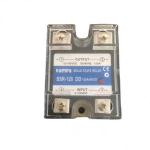 China Miniature SSR 100Amp Single Phase SSR Industrial Relay DC Input 3-32VDC control Output 12-60VDC Black SSR Relay(SSR-120DD) on sale