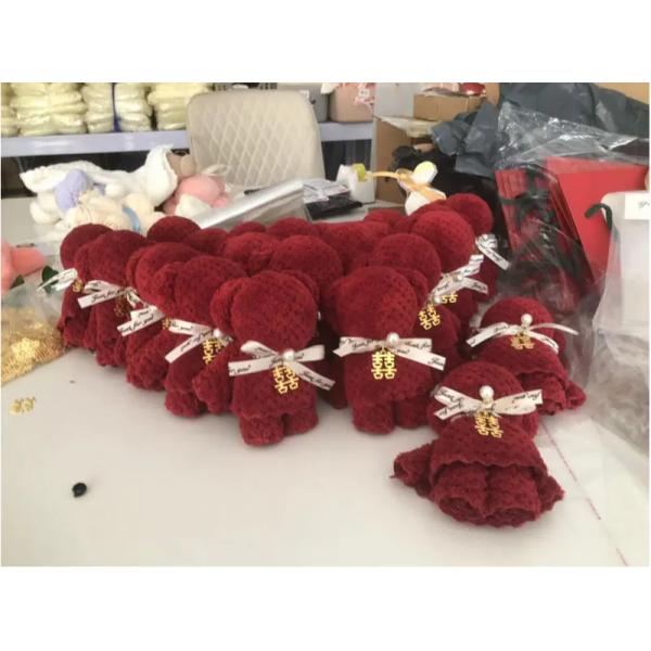 Solid Color Bunny Bear Shape Coral Velvet Hand Towel Polyester Towel for All Ages