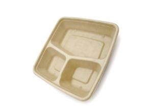 China biodegradable sugarcane bagasse food container with pla plastic lid wholesale