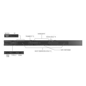 35" Stretched LCD Display digital shelf edge displays 2880X158 Ips