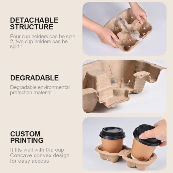 Paper Cup Holder 2/4/1 Coffee Paper Cup Holder Take Away Carrier Coffee Paper Cup Holder