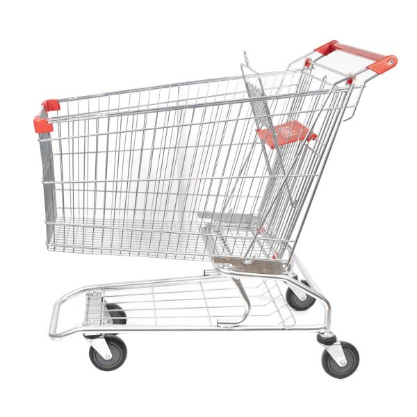 Galvanized Metal Net Basket Supermarket Shopping Cart 210L Super Large Capacity