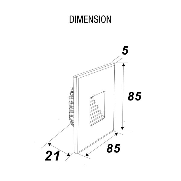 2700K Internal Recessed LED Wall Light Multi Scene Aluminum Material
