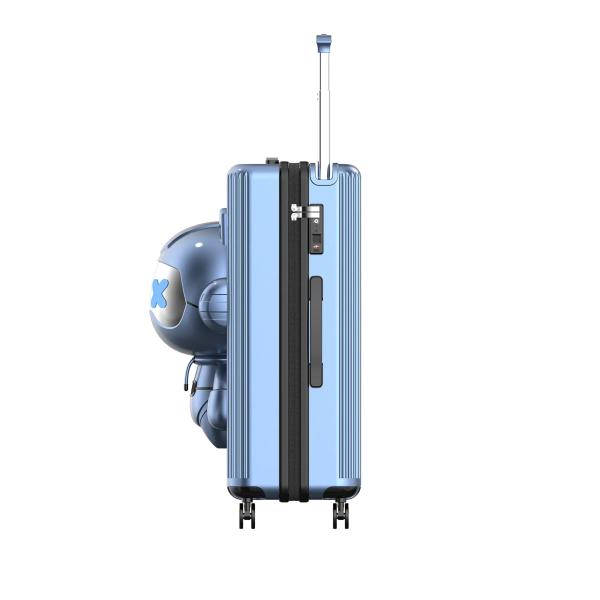 Upgrade Your Travel Experience with Unisex Robot Shaped Carry-On Luggage featuring TSA Customs Lock and Spinner Wheels