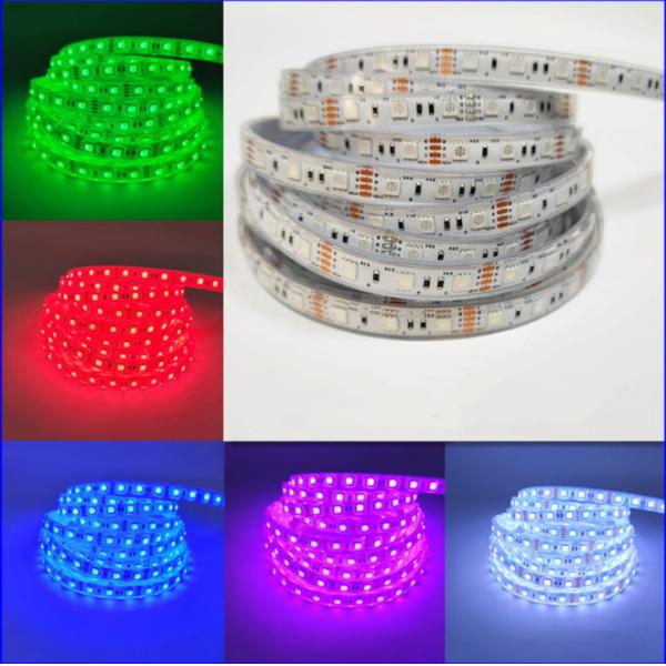 SMD5050 Flexible RGB LED Strip Lights Silica Gel Colorful DC24V 60 Leds Waterproof IP68
