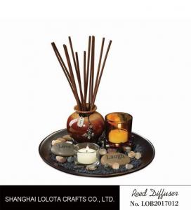 China Brown Room Reed Diffuser For Large Room , Ceramic Aromatherapy Diffuser wholesale