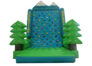 China Green Tree Rock Climbing Wall Inflatable , Sports Games Bounce House With Climbing Wall wholesale